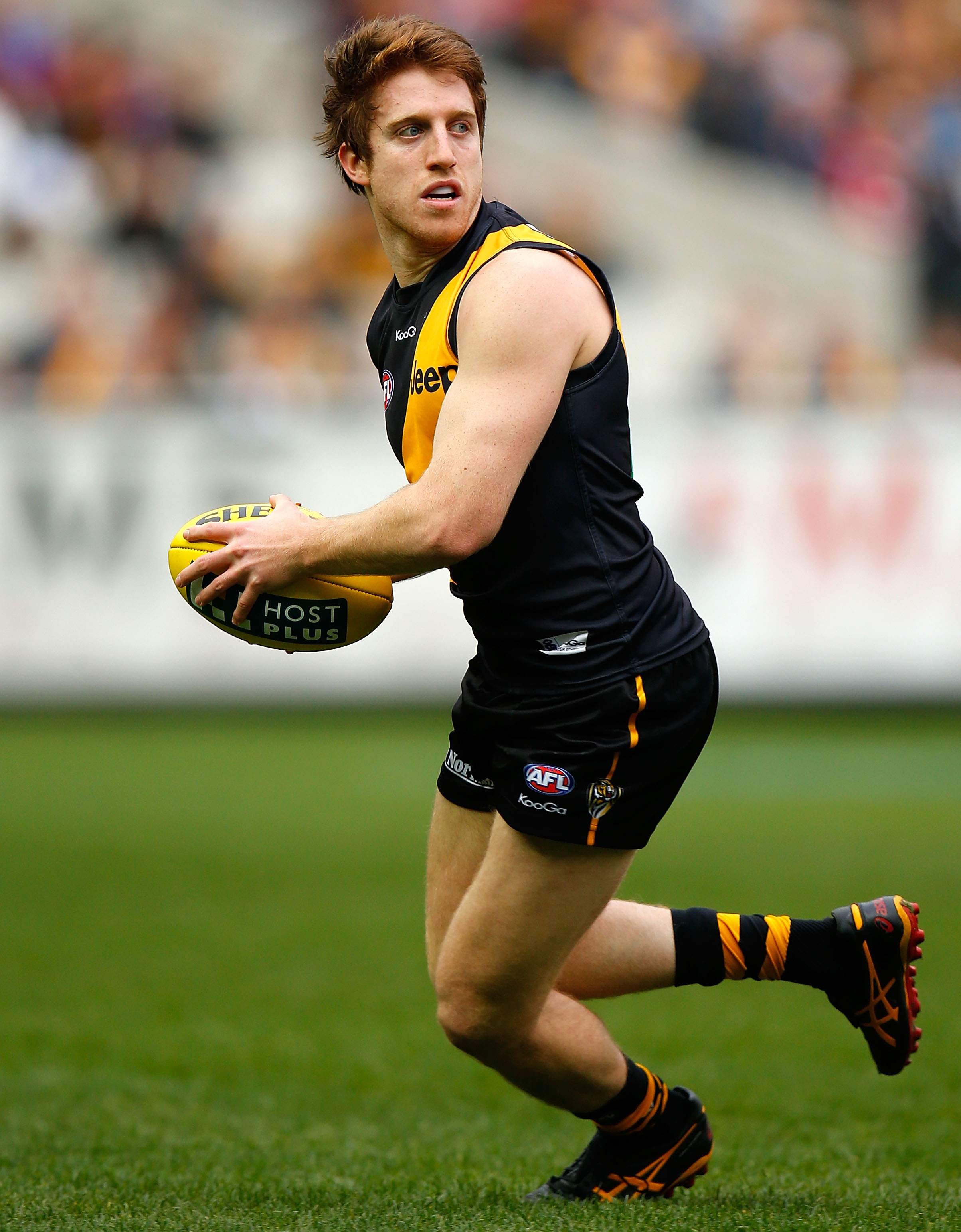 AFL 2012 Rd 20 - Richmond v Western Bulldogs Reece Conca of the Tigers in action during the AFL Round 20 match between the Richmond Tigers and the Western Bulldogs at the MCG, Melbourne. (Photo: Michael Willson/AFL Media)